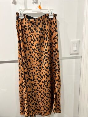 Urban Outfitters Leopard Print Maxi Skirt in Brown and Black